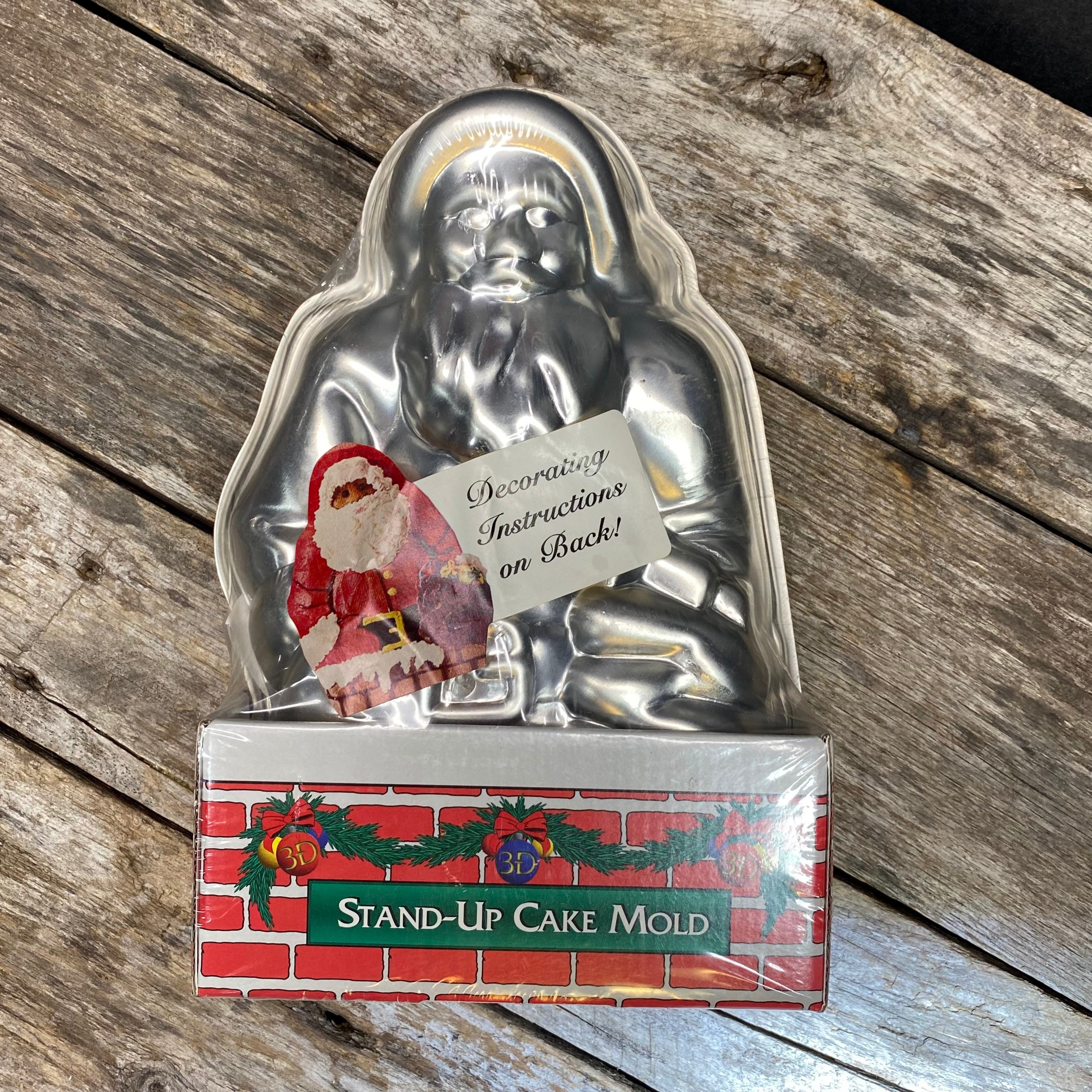 Christmas Cake Pan Santa in Chimney 3D Stand up Cake Pan Aluminum