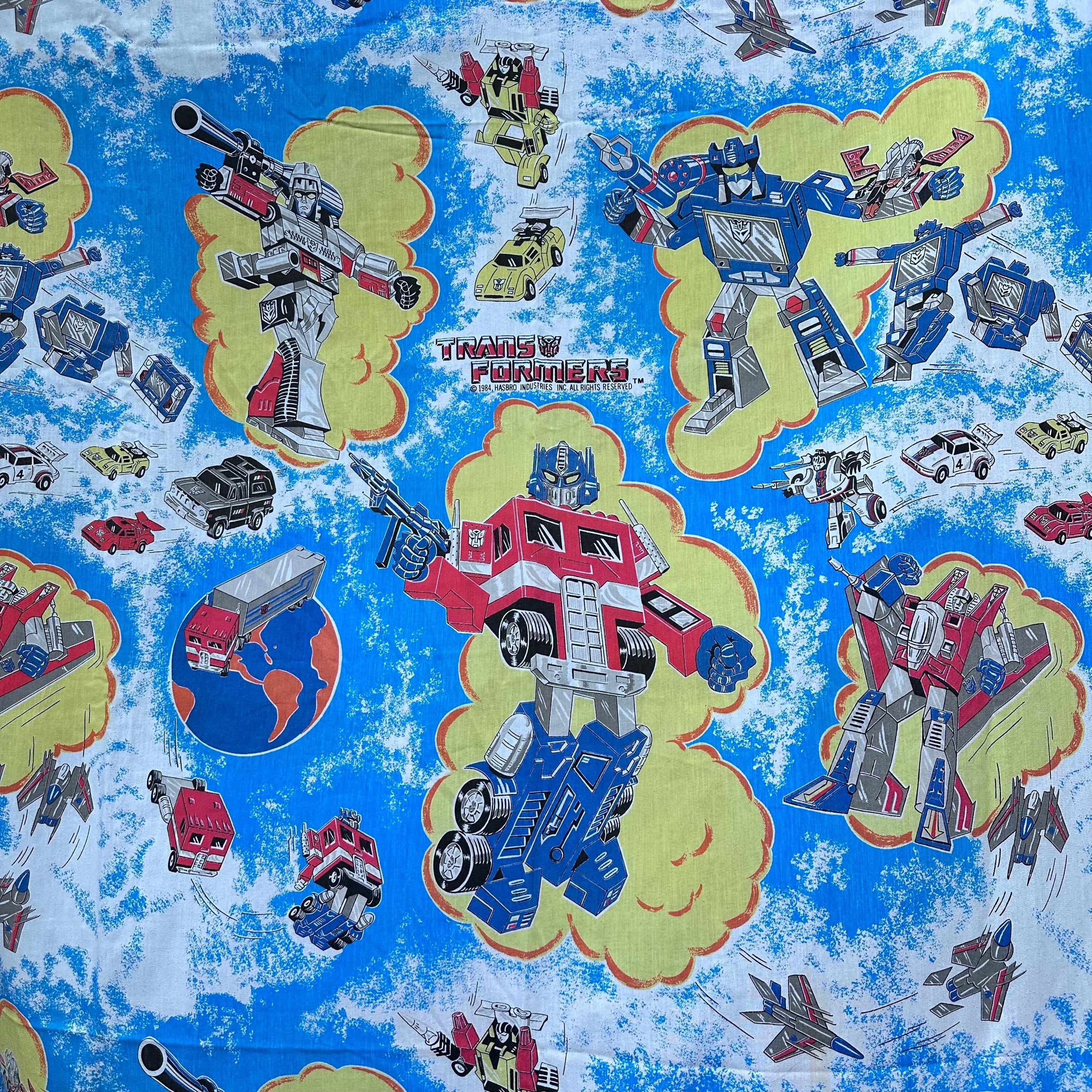 1980s TRANSFORMERS Set of 2 Flat TWIN Bed Sheets Optimus Prime