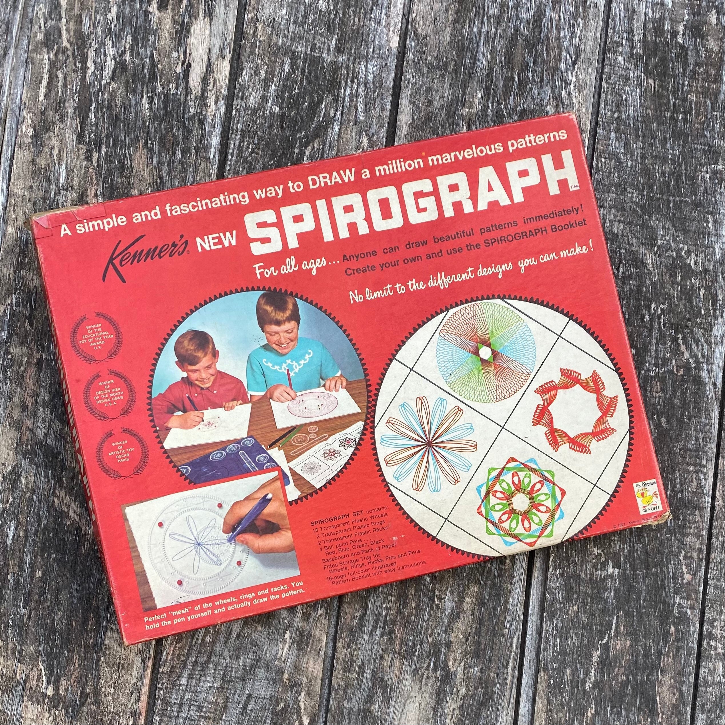 Vintage Spirograph 410 - Spiral Drawing Kit - Classic Toy Art 1968