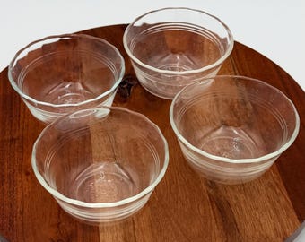 Vintage Pyrex 463 Custard Cups, Set of 4 Ramekins 6 oz Made in USA