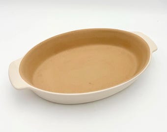 Pampered Chef Große ovale Baker Steinzeug Vanilla White Familie Erbe USA Vintage Backform