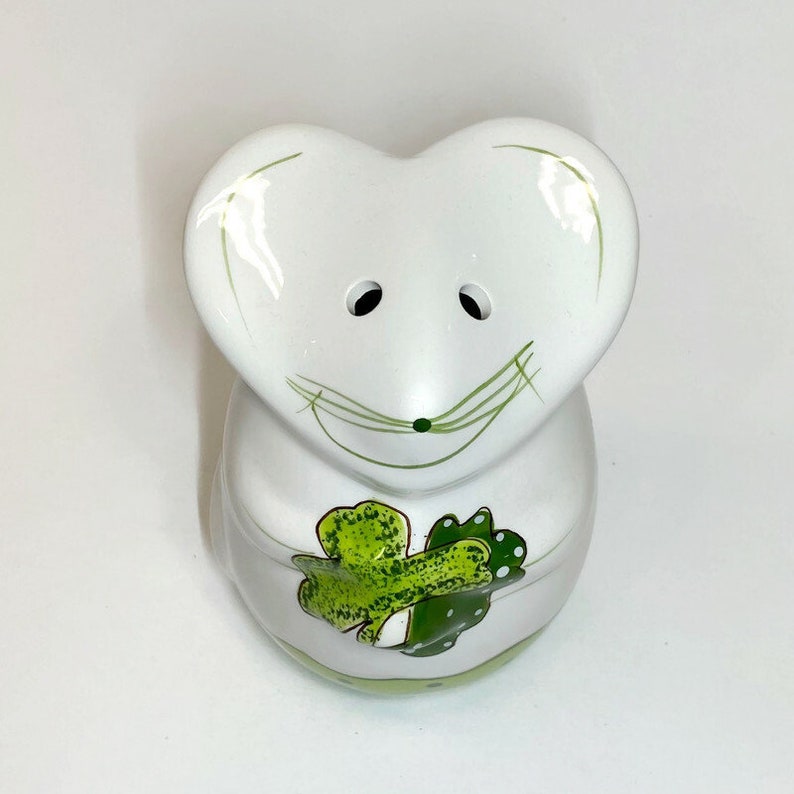 Mouse Cheese Shaker Laurie Gates Pottery Green Shamrock Etsy