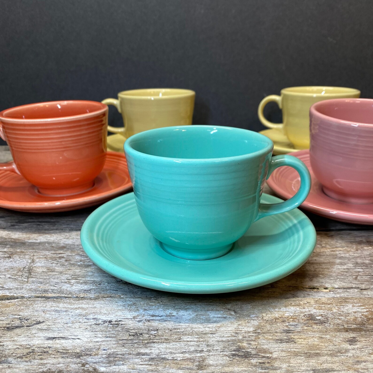 Fiesta Flat Cup and Saucer CHOOSE ONE SET Fiestaware Homer Etsy