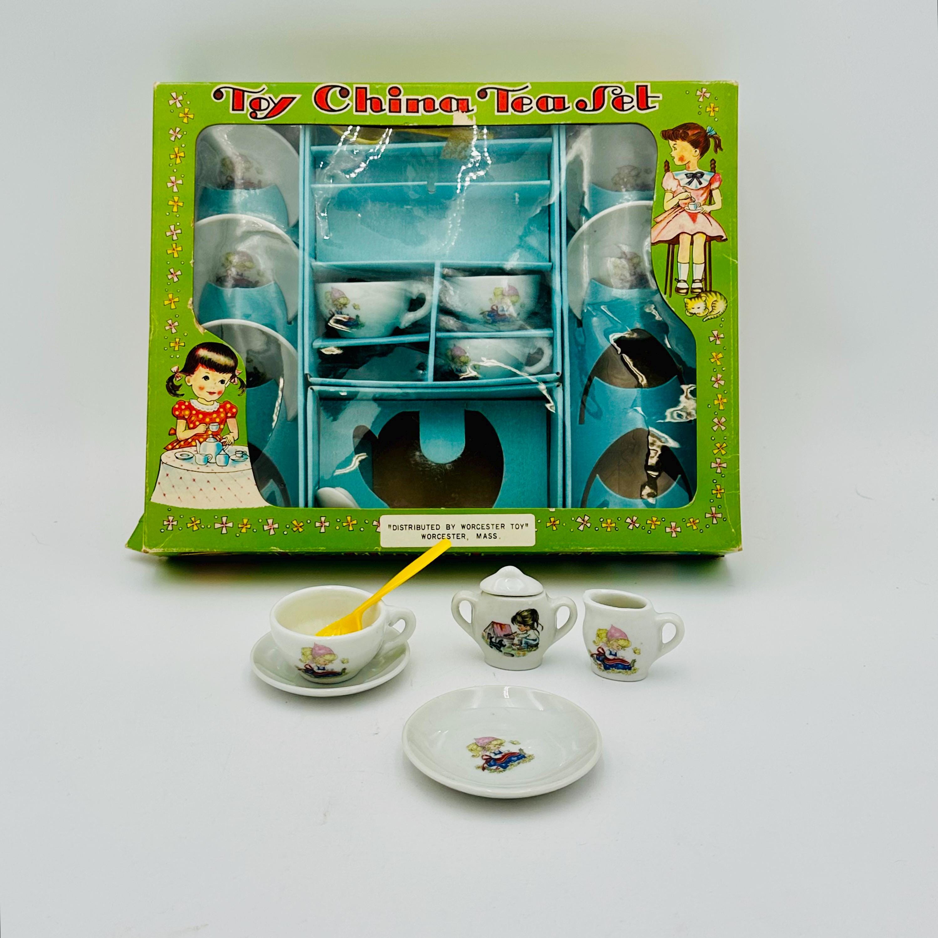 Vintage Childs Tea Set Japan Toy China Tea Party Set in Box Mid