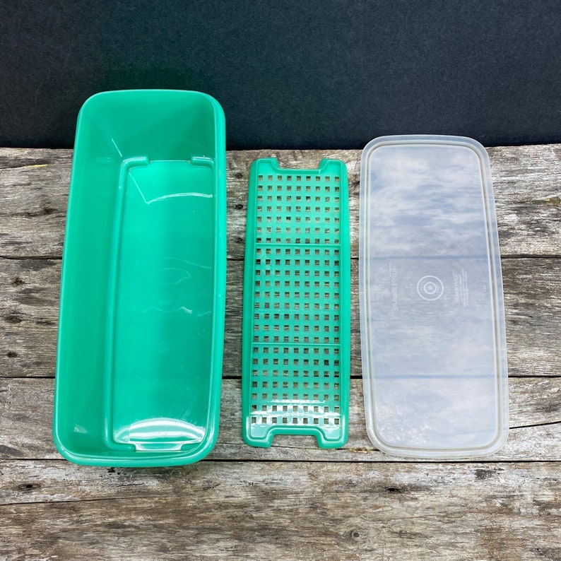 Vintage Tupperware Vegetable Keeper Jadite Green Produce Etsy