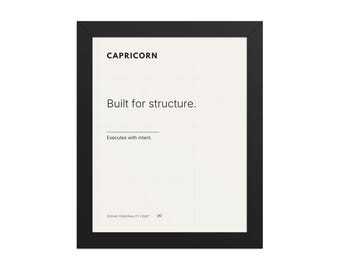 Capricorn Zodiac Wall Art Framed Print, Minimalist Capricorn Gift, Astrology Decor, Modern Star Sign Poster, Birthday Gift Capricorn,