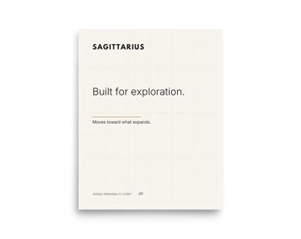 Sagittarius Zodiac Poster Print – Built for Exploration – Minimalist Astrology Wall Art – Sagittarius Gift – Modern Design – 8x10 Art Print