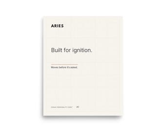 Aries Zodiac Poster Print – Built for Ignition – Minimalist Astrology Wall Art – Aries Gift – Modern Personality Design – 8x10 Art Print