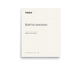 Virgo Zodiac Poster Print – Built for Precision – Minimalist Astrology Wall Art – Virgo Gift – Modern Personality Design – 8x10 Art Print