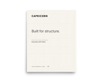 Capricorn Zodiac Poster Print – Built for Structure – Minimalist Astrology Wall Art – Capricorn Gift – Modern Design – 8x10 Art Print