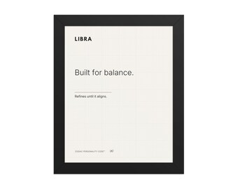 Libra Zodiac Wall Art Framed Print, Minimalist Libra Gift, Astrology Decor, Modern Star Sign Poster, Birthday Gift Libra, Neutral Wall Art