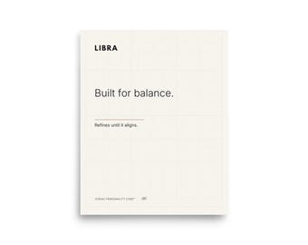 Libra Zodiac Poster Print – Built for Balance – Minimalist Astrology Wall Art – Libra Gift – Modern Personality Design – 8x10 Art Print