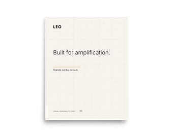 Leo Zodiac Poster Print – Built for Amplification – Minimalist Astrology Wall Art – Leo Gift – Modern Personality Design – 8x10 Art Print
