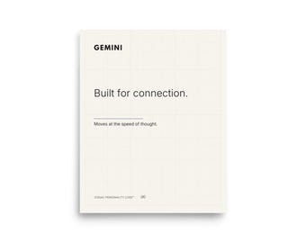 Gemini Zodiac Poster Print – Built for Connection – Minimalist Astrology Wall Art – Gemini Gift – Modern Personality Design – 8x10 Art Print