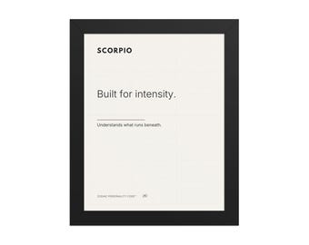 Scorpio Zodiac Wall Art Framed Print, Minimalist Scorpio Gift, Astrology Decor, Modern Star Sign Poster, Birthday Gift Scorpio, Neutral Art