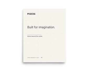 Pisces Zodiac Poster Print – Built for Imagination – Minimalist Astrology Wall Art – Pisces Gift – Modern Design – 8x10 Art Print