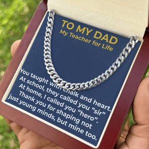 Kubanische Gliederkette für Lehrer Papa, für Papa, für Papa, Lehrer fürs Leben, Vatertag