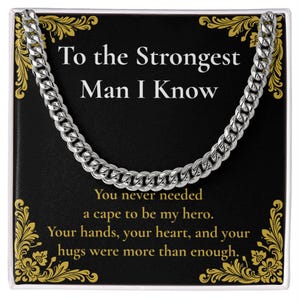 Für den stärksten Mann, den ich kenne Cuban Link-Halsketten-Geschenk vom Sohn zum Vatertag ShineOn Schmuck-Andenken für Papa