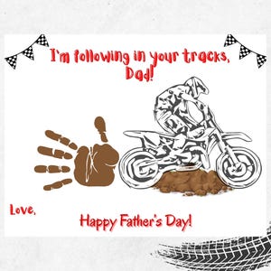 Father&#39;s Day Handprint Craft Printable, Gift for Dad, DIY Handprint Footprint Art Keepsake, Craft for Baby, Toddler, Daughter, Son