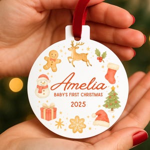 Personalized Baby&#39;s First Christmas Ornament 2025