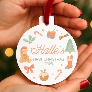 Personalized Baby&#39;s First Christmas Ornament: Custom Name Keepsake