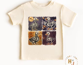 Skeleton Goose Toddler Halloween Tee: Spooky Fall Shirt