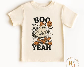 T-shirt pour tout-petits fantômes de skateboard : chemise d'Halloween amusante