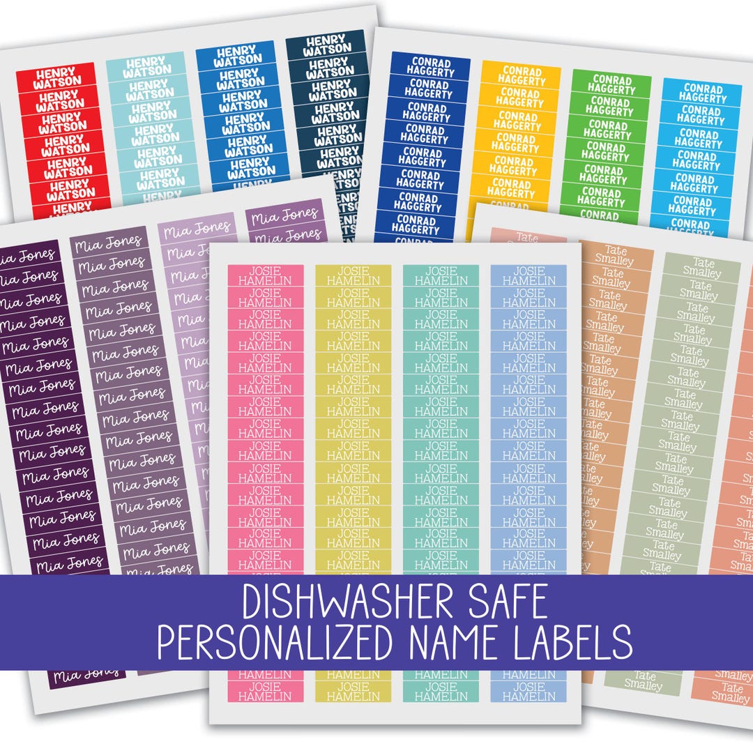 Personalized Waterproof Name Labels - Dishwasher Safe Labels - Name ...