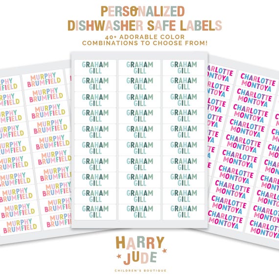 Personalized Waterproof Name Labels - Dishwasher Safe Labels - Name Labels For Daycare - Personalized Waterproof Labels - Baby Bottle Labels