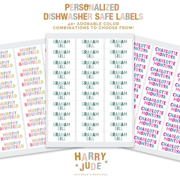 Personalized Waterproof Name Labels - Dishwasher Safe Labels - Name Labels For Daycare - Personalized Waterproof Labels - Baby Bottle Labels