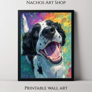Fine Art Posters, Dog Painting, Dog Poster, Dog Art, Dog Oil Painting, English Spaniel, Springer Spaniel, Gifts For Him, Happy Dog Dog Decor