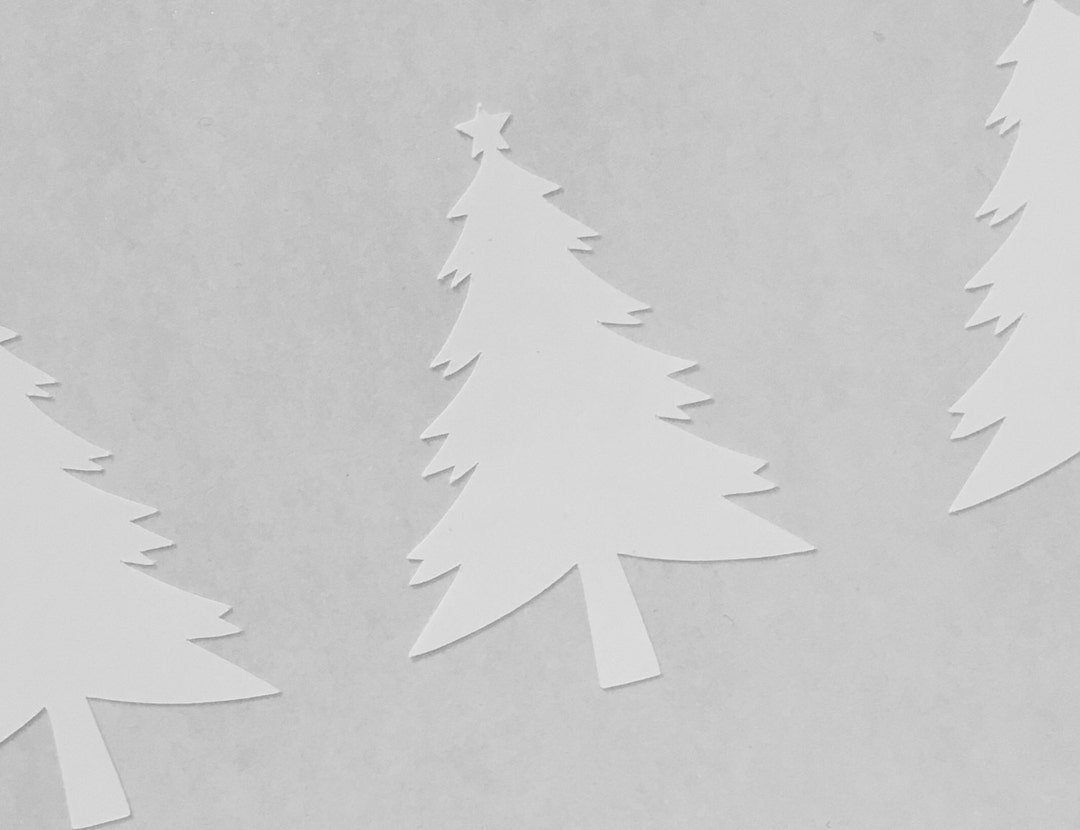 Glossy White Christmas Tree Stickers / Labels Etsy