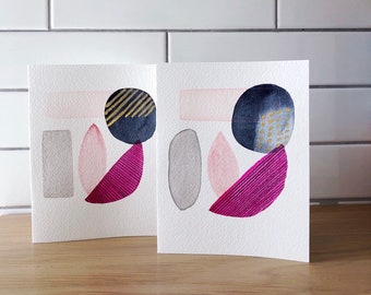 One Abstract Watercolor Greeting Card - One of a Kind