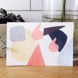 Abstract Gouache Postcard - One of a Kind