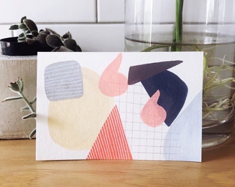 Abstract Gouache Postcard - One of a Kind