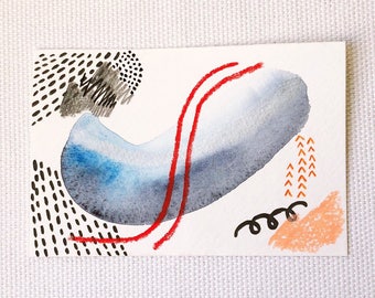 Abstract Watercolor Postcard - One of a Kind