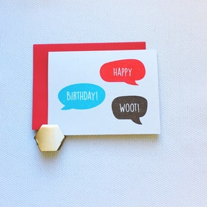 Happy Birthday Woot Gocco-printed card image 2
