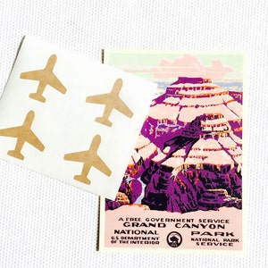 Gold Foil Airplane Stickers / Labels image 1