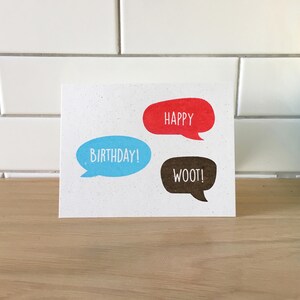 Happy Birthday Woot Gocco-printed card image 1
