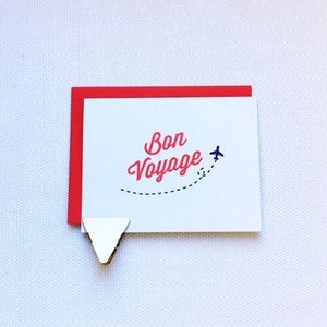 Bon Voyage Gocco-printed card image 2