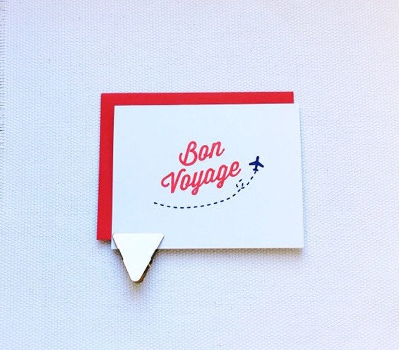 Bon Voyage Gocco-printed card image 2