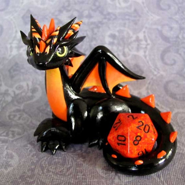 Black and Orange Dice Dragon