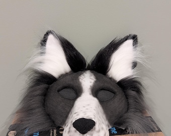 Máscara de Border Collie Therian / Máscara LARP