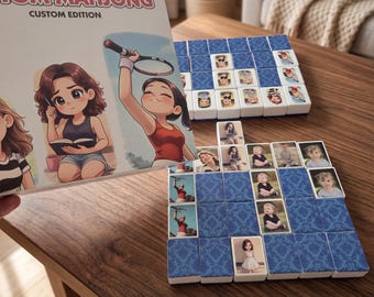 Personalized Mahjong Set – Custom Name Engraved Mahjong Tiles – Unique Gift for Him Her – Chinese Board Game – Handmade Mahjong Gift