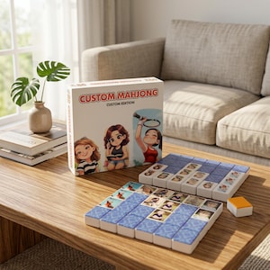 Personalized Game Set – Custom Photo or Memory Board Game – Unique Family Game Night Gift – Customizable Tiles and Box
