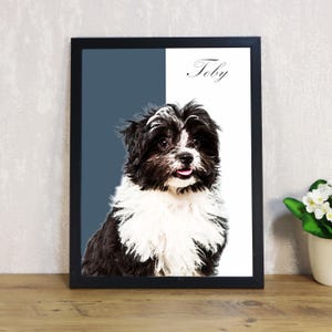 Framed Pet Portrait – Custom Dog & Cat Artwork, Personalized Pet Memorial Gift