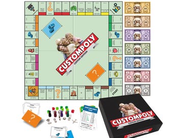 Personalized Game Set – Custom Photo or Memory Board Game – Unique Family Game Night Gift – Customizable Tiles and Box