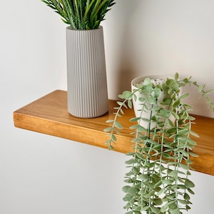Natural Wooden Floating Wall Shelf, Kitchen Shelves, Custom Size Floating Shelves with Brackets, Floating Shelf for Bathrooom
