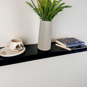 Modern Black Floating Shelves, Custom Size Floating Shelf with Bracket, Wood Floating Shelf for Kitchen and Bathroom, Wall Shelves