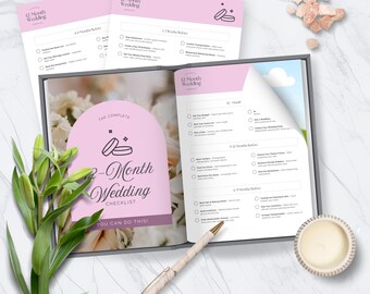 PDF Printable 12-Month Wedding Planning Checklist – Simple 3-Page Organizer for Brides | Instant Download
